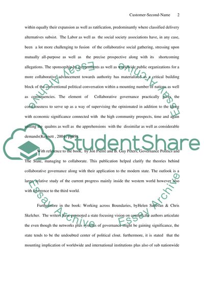 Collaborative governance arrangements. Background of collaborative governance