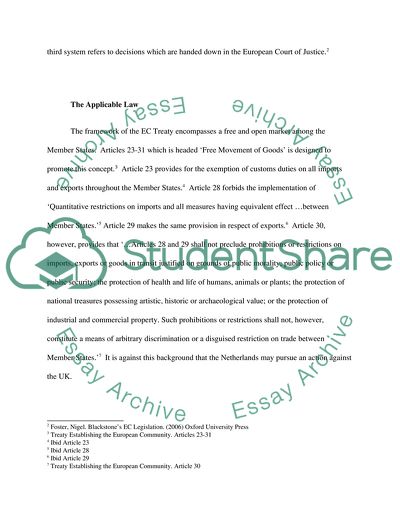 The Free Movement of Goods Within The European Union
