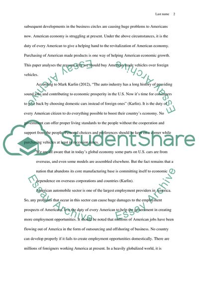 Why We Should Buy American-Made Vehicles