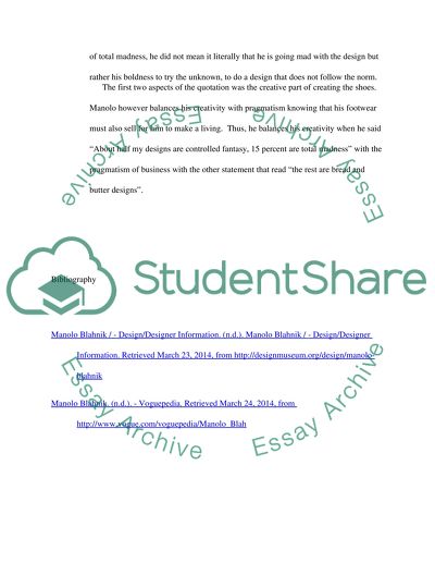 Manolo Blahnik Fashion Merchandising and Marketing