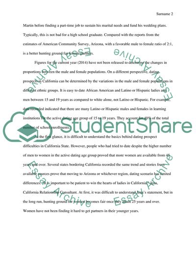 Census And Dating Prospects In California