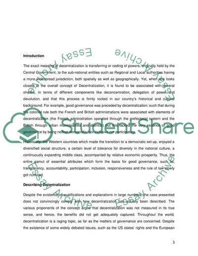 Regional Development and Governance: Localised Aid and Intervention