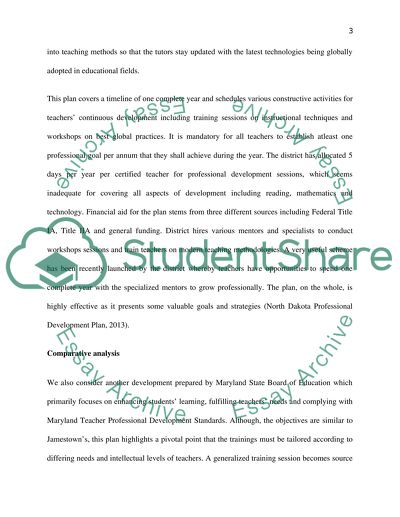 Analysis of Professional Development Plan