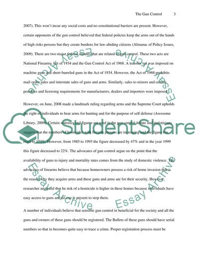 The Gun Control in the USA