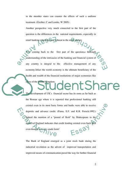 Financial Services: The Commercial Environment