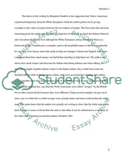 Eve and Adam, Remark of the savages