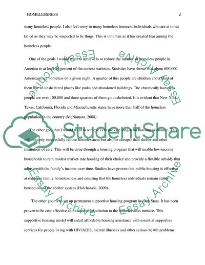 Homelessness Issue in the U.S