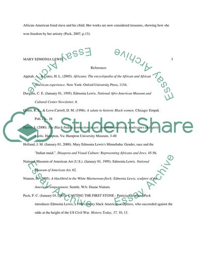 Mary Edmonia Lewis: Art, Gender, and Ethnicity