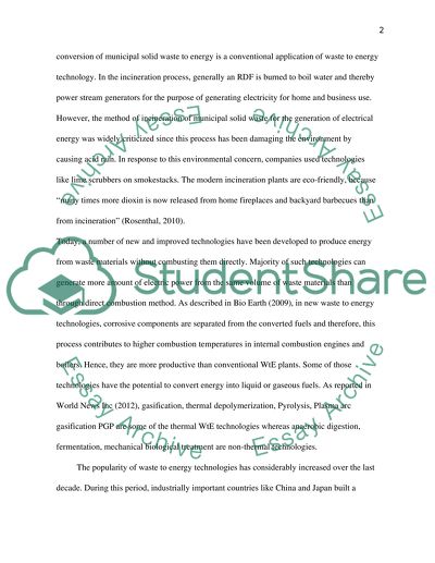 Waste to Energy Technology