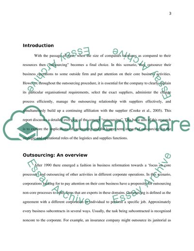 Outsourcing implications and impacts