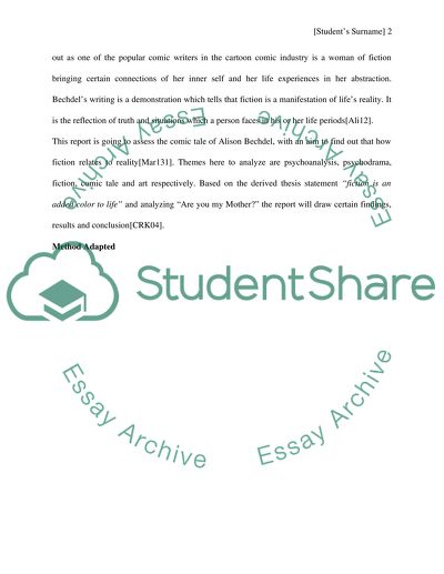 An Assessment of Alison Bechdels Comic Drama Are You My Mother