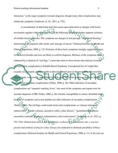 Patient Teaching Information handout