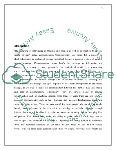 reflective essay about verbal communication