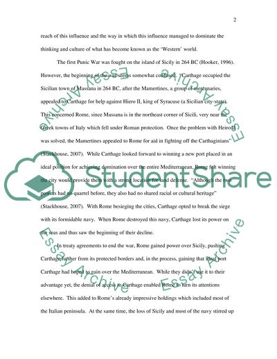 Punic Wars and the Impact of Roman Domination in the Mediterranean