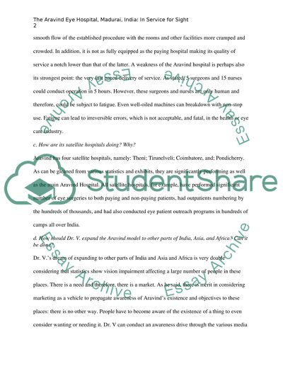 The Aravind Eye Hospital, Madurai, India: In Service for Sight