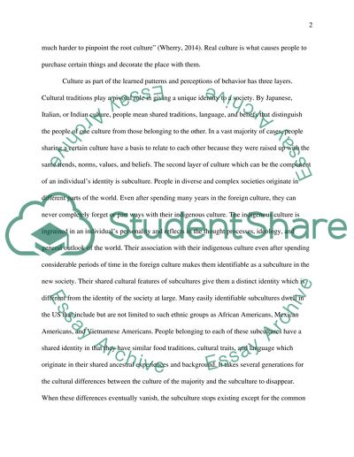 Culture as a Very Important Factor That Determines the Lifestyle