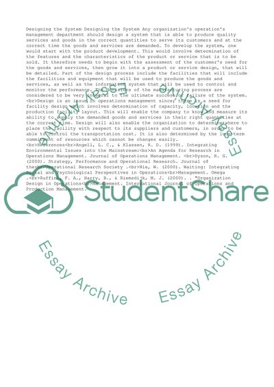 Opeartions Management