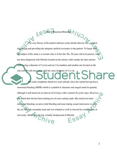 Heavy Menstrual Bleeding, Its Treatment and Risk