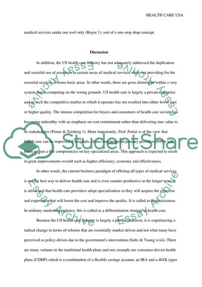 The Health Care Industry in the United States