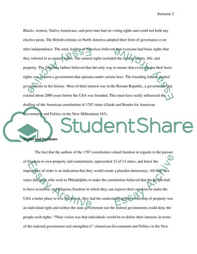 American Constitution of 1787 and pluralism