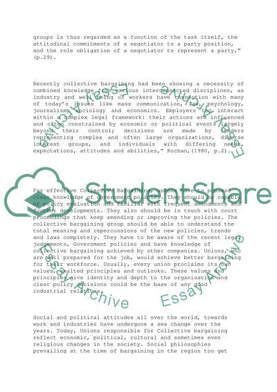 The Arguements For and Against Collective Bargaining