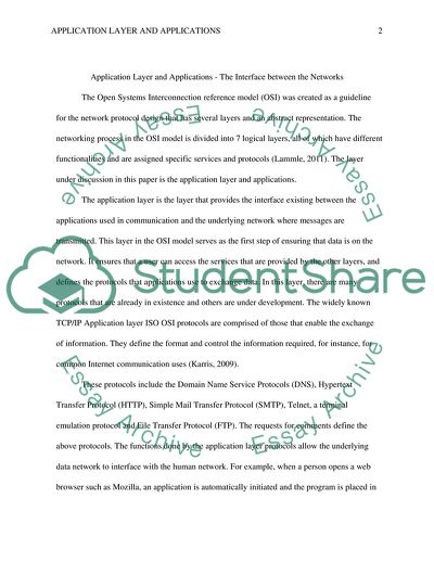 Application Layer and Applications - The Interface between the Networks