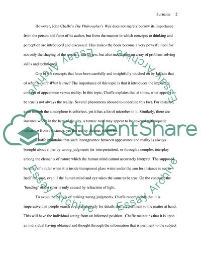 John Chaffes The Philosophers Way