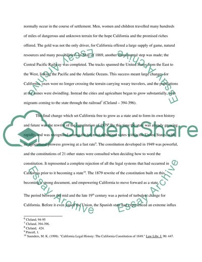 The Growth of California in the Late 19th Century and the Development of a Unique State History
