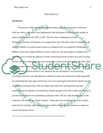 Impact of Criminology on the three Strike Law