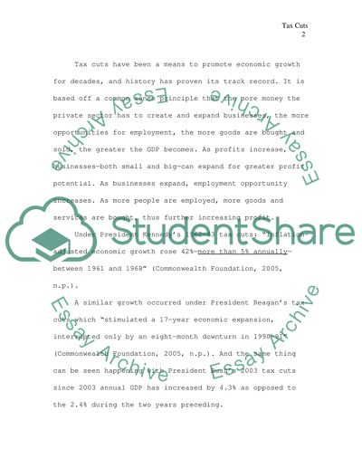 Are Tax Cuts Promoting Economic Growth