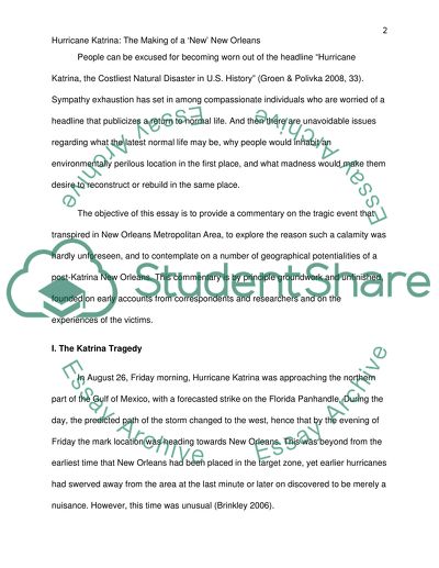 Hurricane Katrina: The Making of a New New Orleans