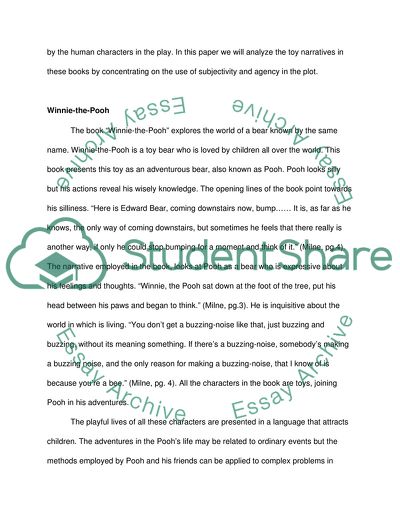 The Representation of Subjectivity and Agency in the Toy Narratives