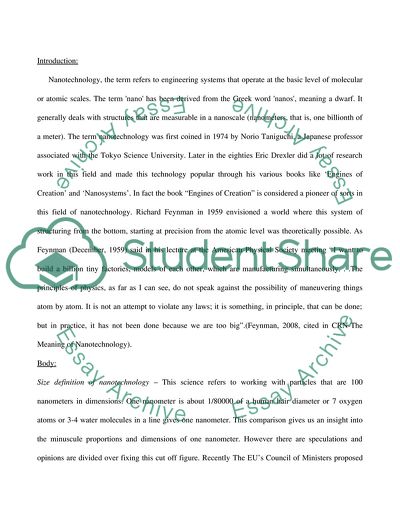 Threshold Concepts for Nanotechnology