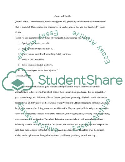 Quran and Hadith Verses Analysis