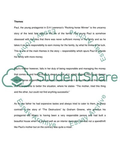 The Destructors and The Rocking Horse Winner