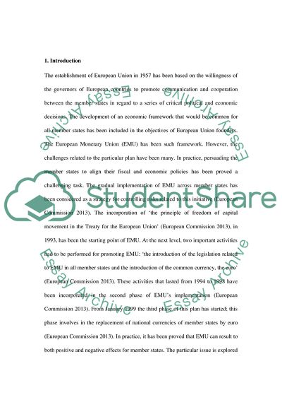 Arguments for and against Joining the Emu, for Spain and the UK