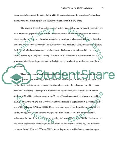 Impact of Technology Adaptation on Obesity in Increasing or Decreasing Its Rate within Society
