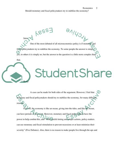 Should monetary and fiscal policymakers try to stabilize the economy