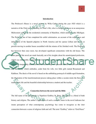 Analysis of The Professors House Novel Written by Willa Cather