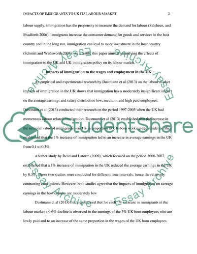 Impacts of Immigrants to UK and UK Immigration Policy on its Labour Market