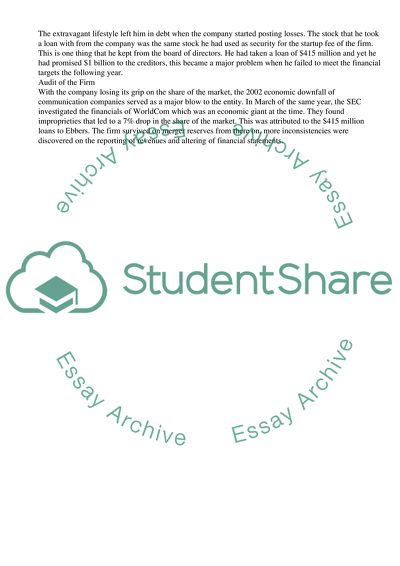 Analysis of Worldcom Audit