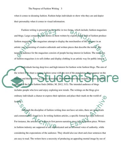 The Purpose of Fashion Writing