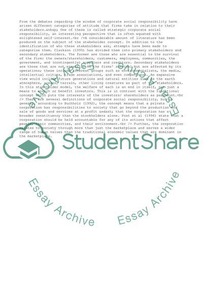 The Concept of Corporate Social Responsibility