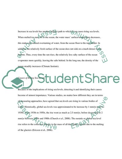 Rising of the Sea Levels