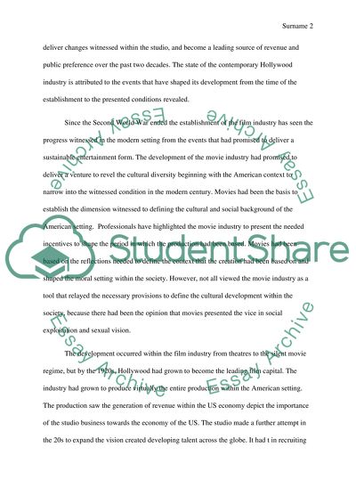 Contemporary Hollywood Industry