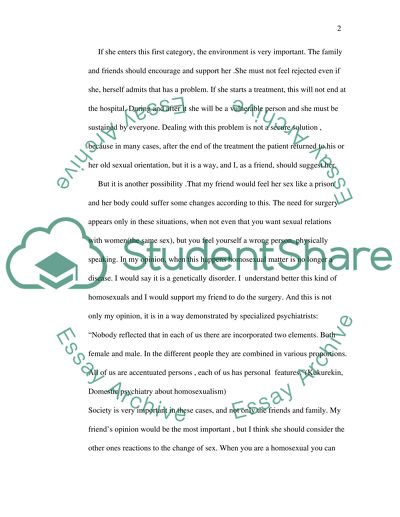 Personal viewpoint about homosexual