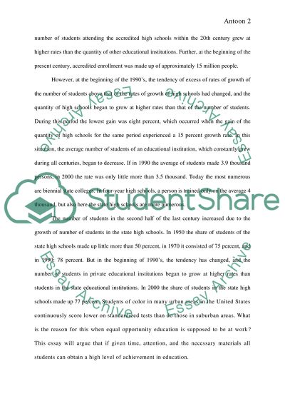 Education in America between suburban and urban schools