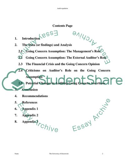 Auditing The Going Concern Assertion