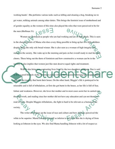 The Role of the Female Characters in Everyday Use by Alice Walker