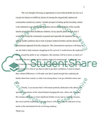 International Tour of the Student of Good Samaritan School of Nursing